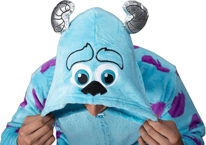 Officially Licensed Monsters Inc Sulley Adult Unisex Halloween Cosplay Costume Fleece Zip Up Jumpsuit - TVStoreOnline