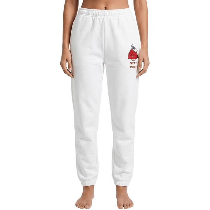 Officially Licensed Peanuts Snoopy Stay Cozy Embroidered Adult Unisex Sweatpants - TVStoreOnline