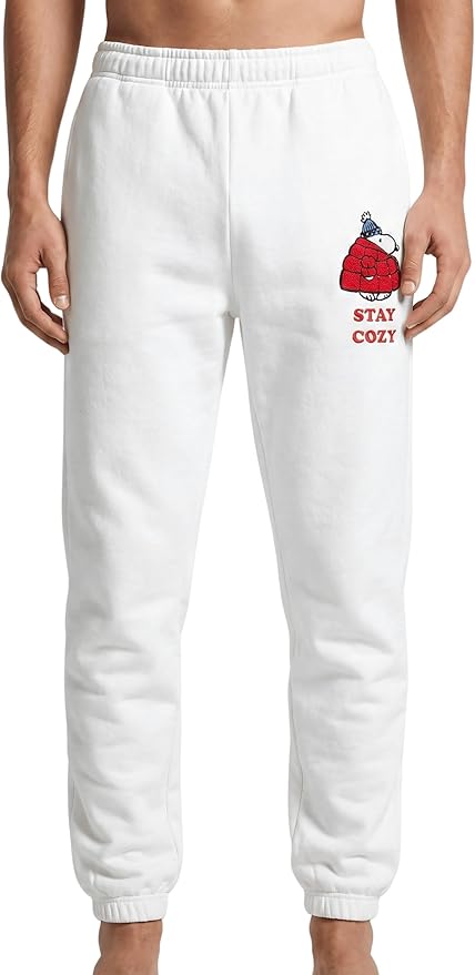 Officially Licensed Peanuts Snoopy Stay Cozy Embroidered Adult Unisex Sweatpants - TVStoreOnline