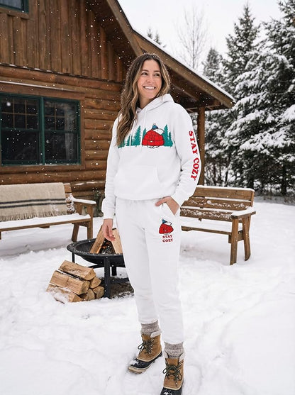 Officially Licensed Peanuts Snoopy Stay Cozy Embroidered Hoodie Adult Unisex Pullover - TVStoreOnline