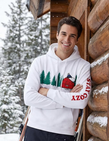 Officially Licensed Peanuts Snoopy Stay Cozy Embroidered Hoodie Adult Unisex Pullover - TVStoreOnline