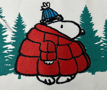 Officially Licensed Peanuts Snoopy Stay Cozy Embroidered Hoodie Adult Unisex Pullover - TVStoreOnline