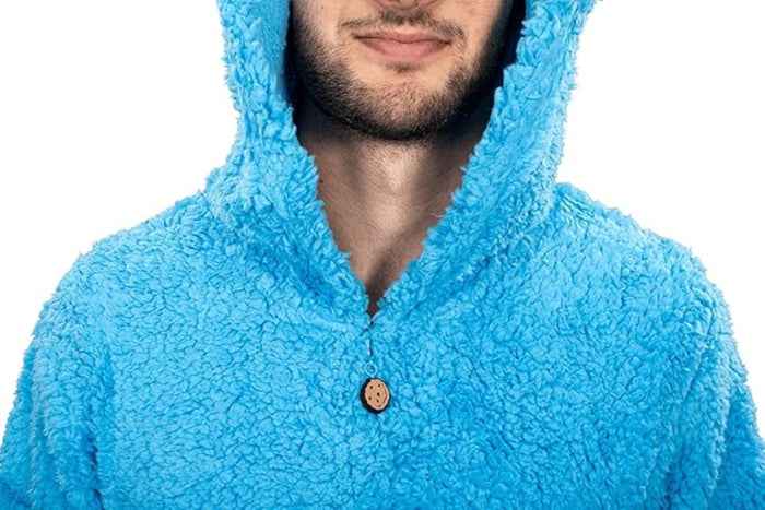 Officially Licensed Sesame Street Cookie Monster Adult Unisex Halloween Cosplay Costume Fleece Jumpsuit - TVStoreOnline