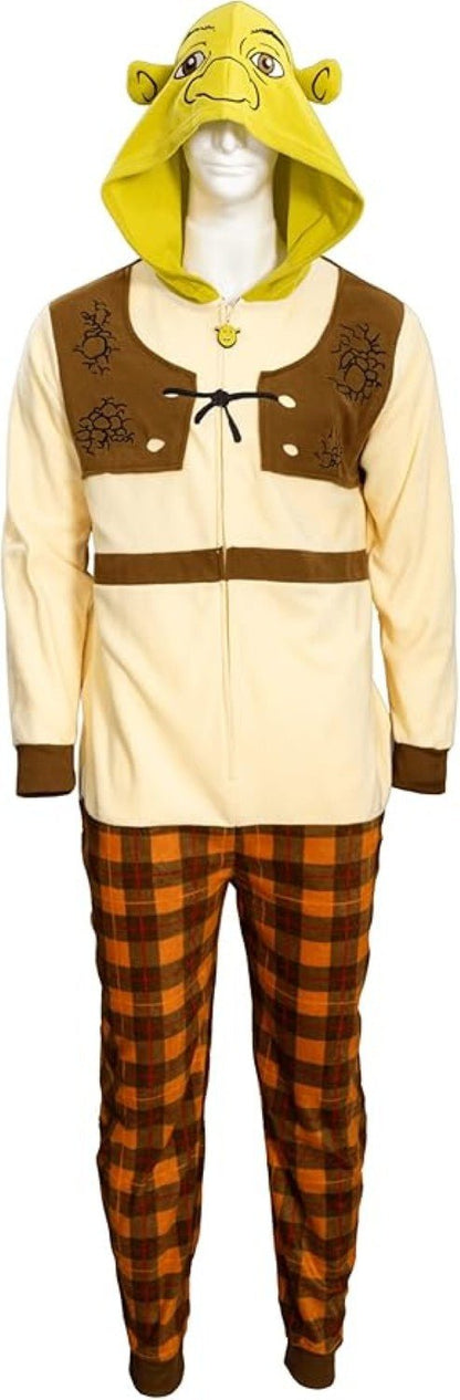 Officially Licensed Shrek Adult Unisex Halloween Cosplay Costume Fleece Jumpsuit - TVStoreOnline