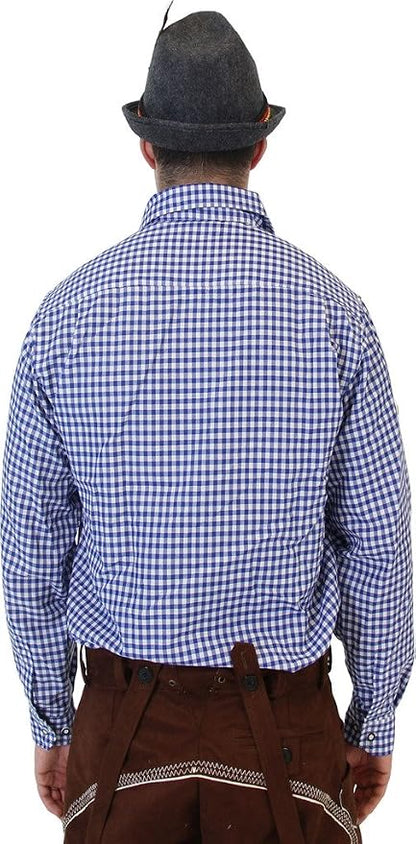 Oktoberfest German Bavarian Trachten Adult Unisex Costume Plaid Shirt (3 Colors) - TVStoreOnline