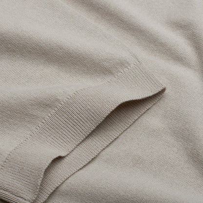 Open Collar Knitted Polo - Oatmeal