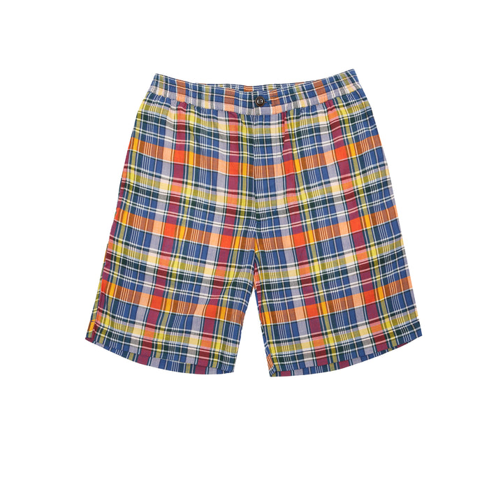 Original Madras Lax Drawstring Shorts in Navy/Yellow Check