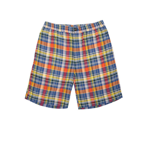 Original Madras Lax Drawstring Shorts in Navy/Yellow Check