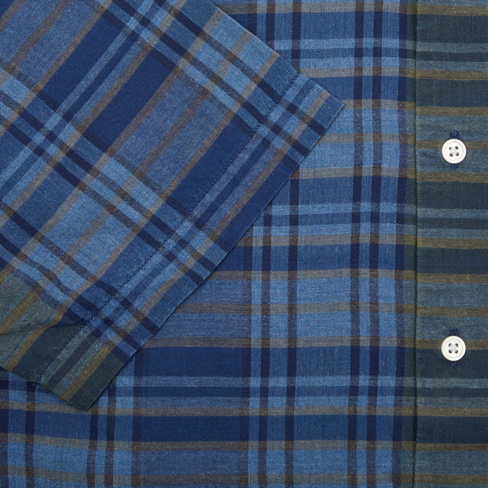 Original Madras Lax Short Sleeve Shirt in Indigo Check