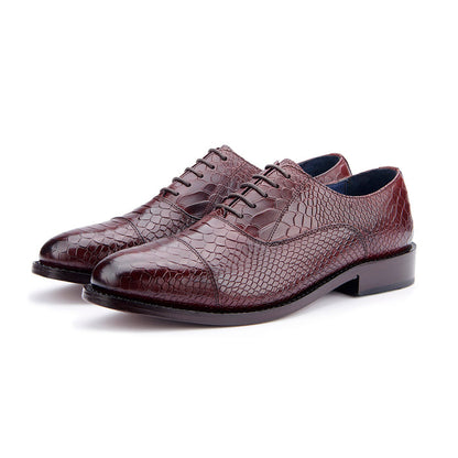 Oxford Shoe - Croc Burgundy