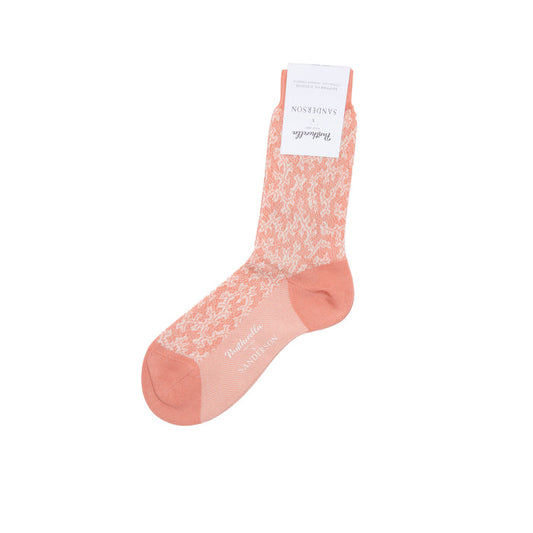 Pantherella x Sanderson Women's Truffle Egyptian Cotton Lisle Socks in French Rose