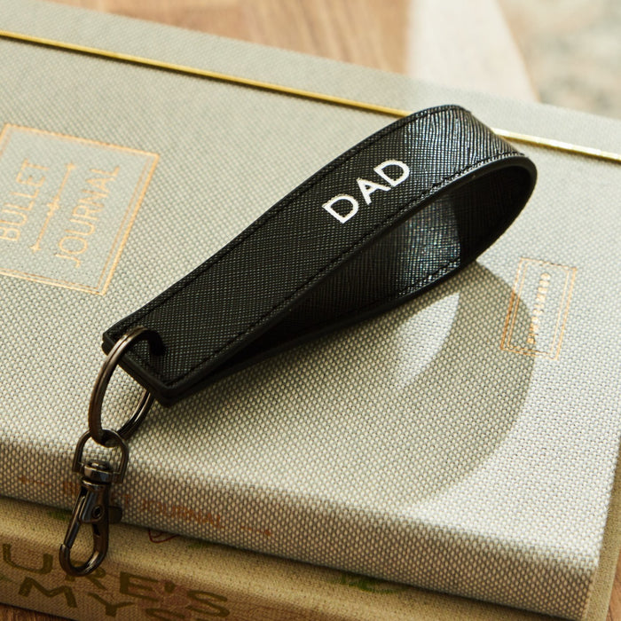 Personalised Black Embossed Keyring