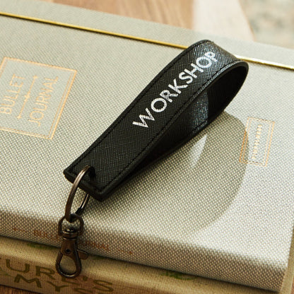 Personalised Black Embossed Keyring