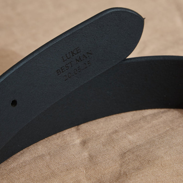 Personalised Black Leather Belt