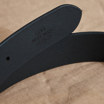 Personalised Black Leather Belt