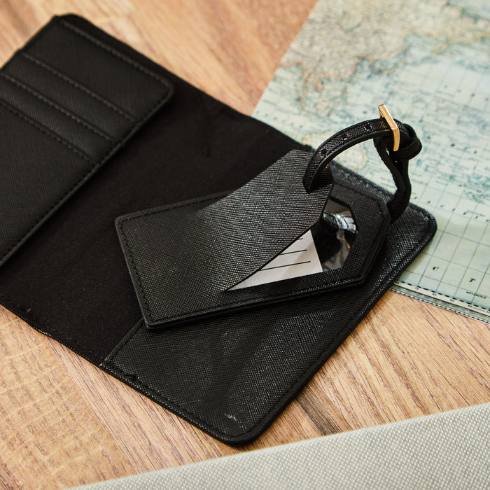 Personalised Black Monogrammed Travel Set