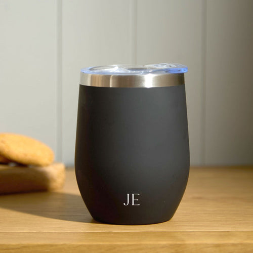 Personalised Black Thermal Travel Cup