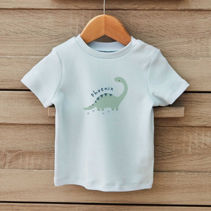 Personalised Blue Dinosaur T-Shirt