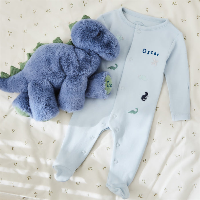 Personalised Blue Snuggle & Cuddle Dinosaur Gift Set