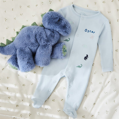 Personalised Blue Snuggle & Cuddle Dinosaur Gift Set