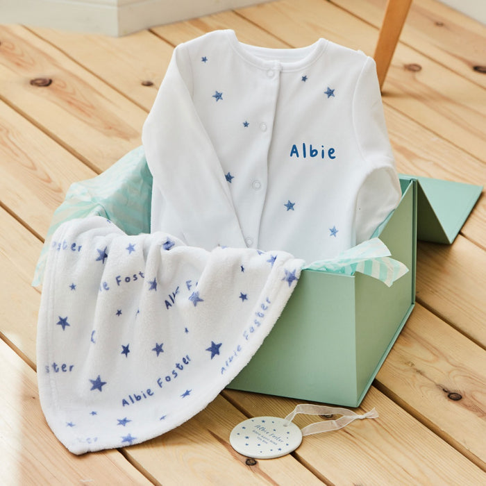 Personalised Blue Star Keepsake Set