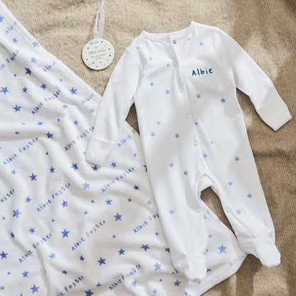 Personalised Blue Star Keepsake Set