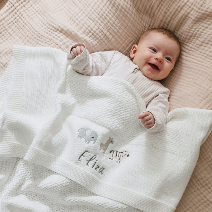 Personalised Born to be Loved Ivory Baby Shawl Blanket