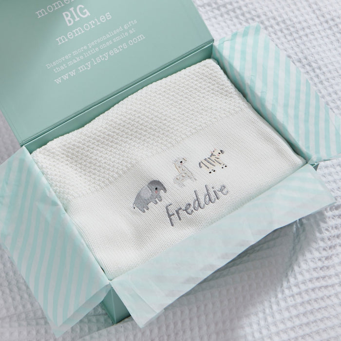 Personalised Born to be Loved Ivory Baby Shawl Blanket