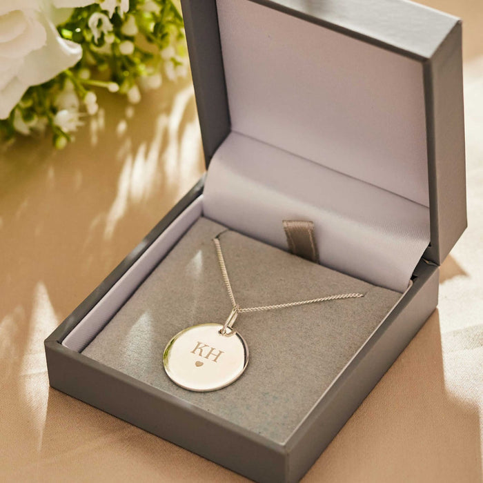 Personalised Bridal Sterling Silver Disc Necklace