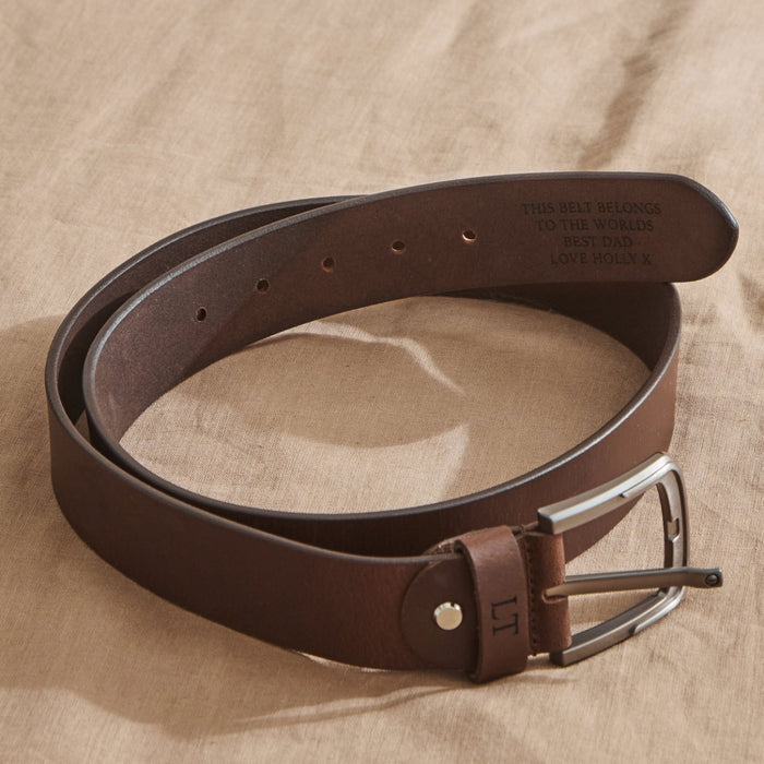 Personalised Brown Leather Belt