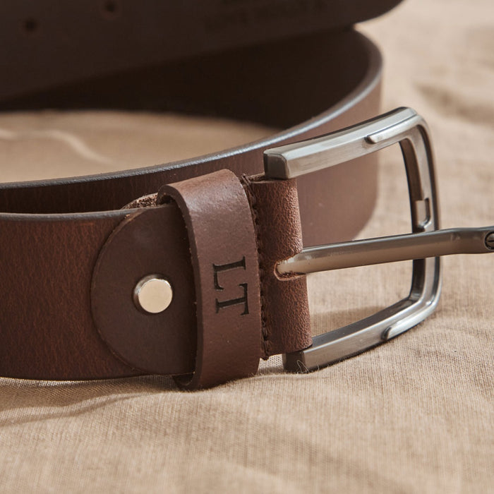 Personalised Brown Leather Belt