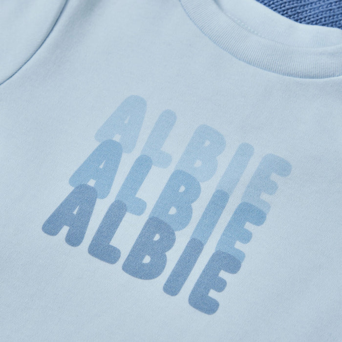 Personalised Bubble Name T-Shirt in Blue