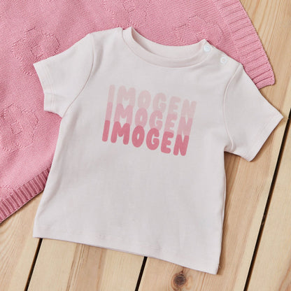 Personalised Bubble Name T-Shirt in Pink