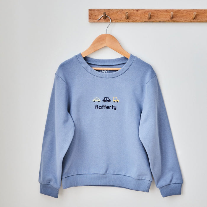Personalised Car Design Blue Sweatshirt