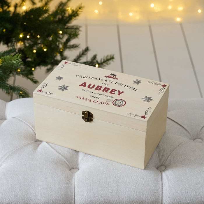 Personalised Christmas Eve Delivery Wooden Christmas Eve Box FSC®