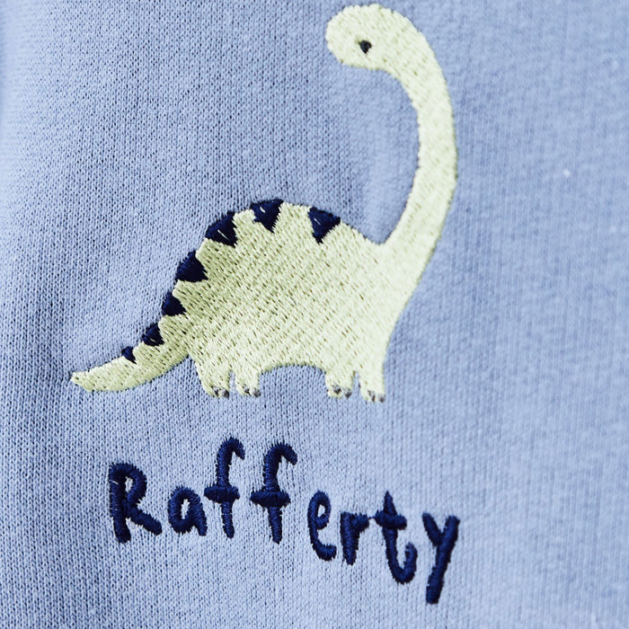 Personalised Dinosaur Design Blue Sweatshirt