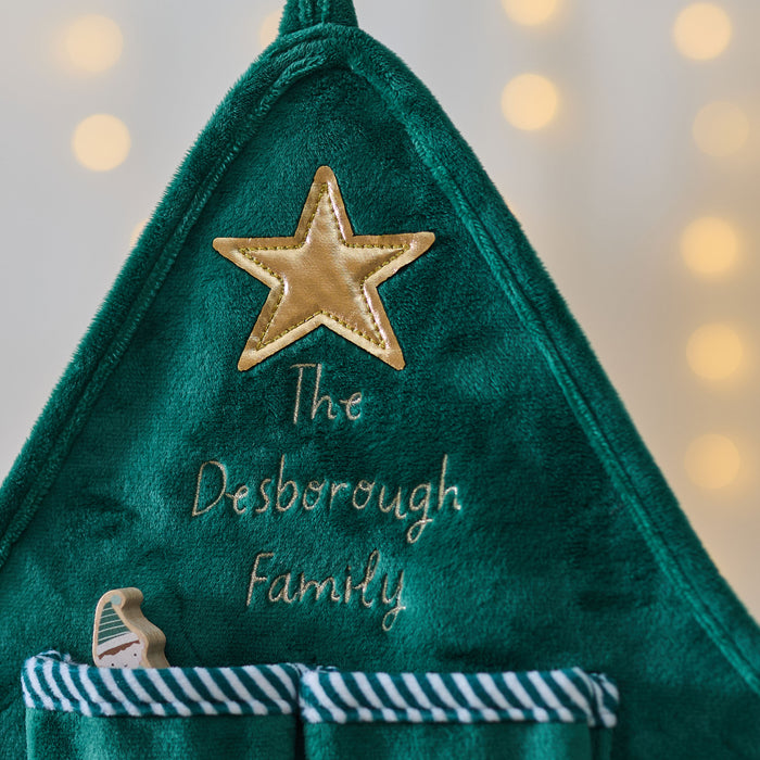 Personalised Fabric Christmas Tree Hanging Advent Calendar