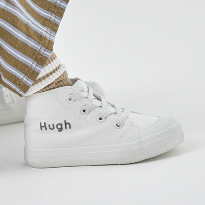 Personalised Ivory Toddler High Top Trainers