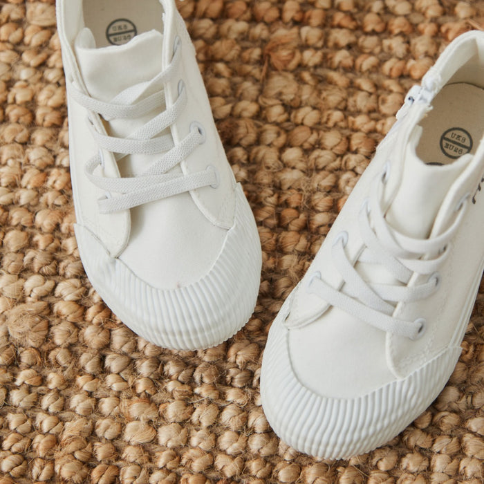 Personalised Ivory Toddler High Top Trainers