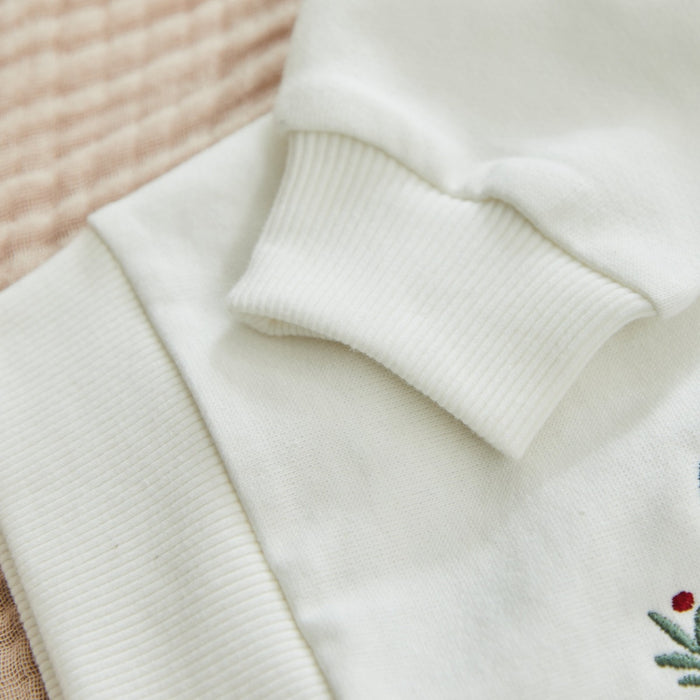 Personalised Kids' White Traditional Wreath Christmas Jumper