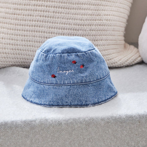 Personalised Ladybird Denim Bucket Hat