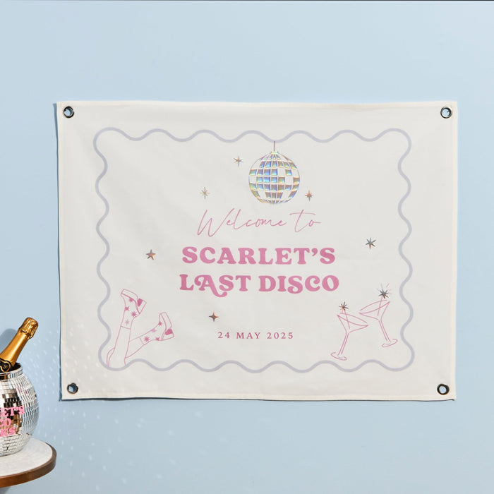 Personalised Last Disco Welcome Wall Hanging