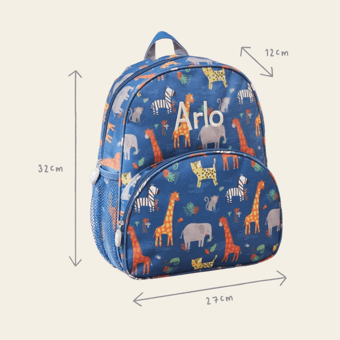 Personalised Navy Safari Backpack  & Lunchbag Set