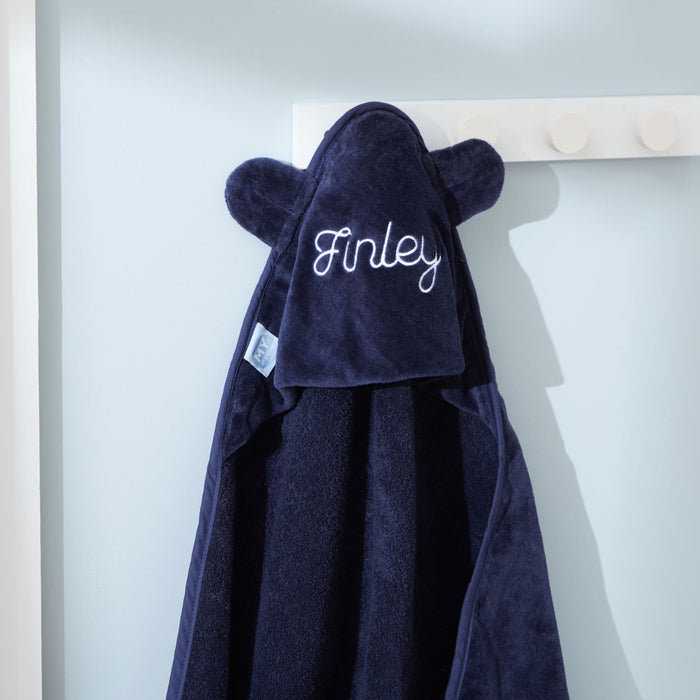 Personalised Navy Small Hooded Towel