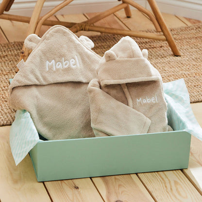 Personalised Oatmeal Splash & Snuggle Gift Set