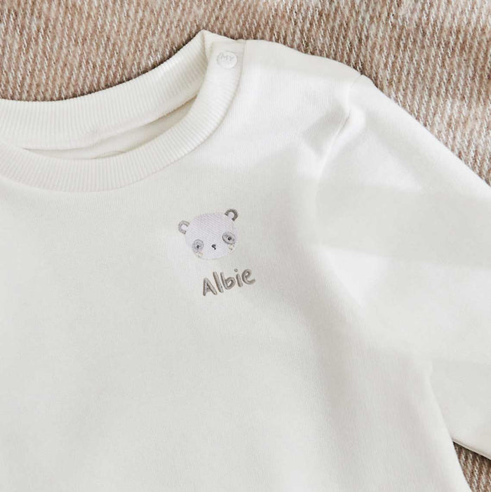 Personalised Panda Ecru Sweatshirt