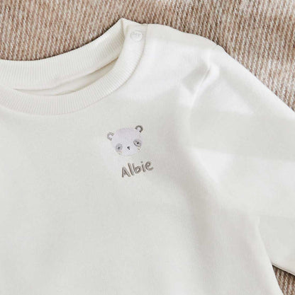 Personalised Panda Ecru Sweatshirt