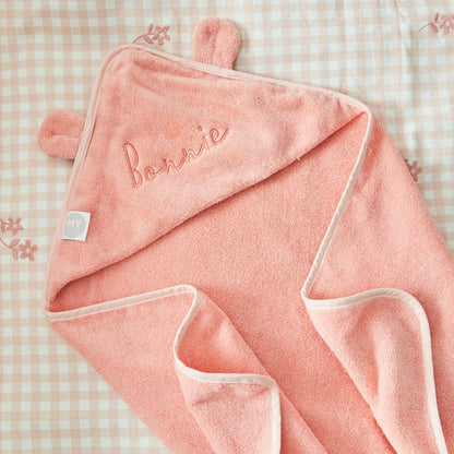 Personalised Peach Sorbet Small Hooded Towel With Ears