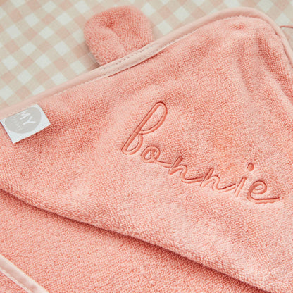 Personalised Peach Sorbet Small Hooded Towel With Ears