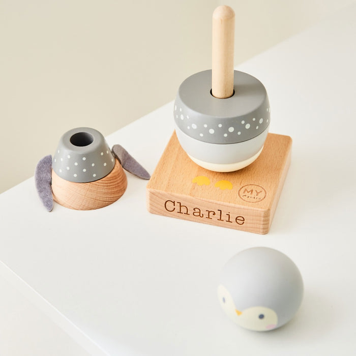 Personalised Penguin Stacker Toy FSC®